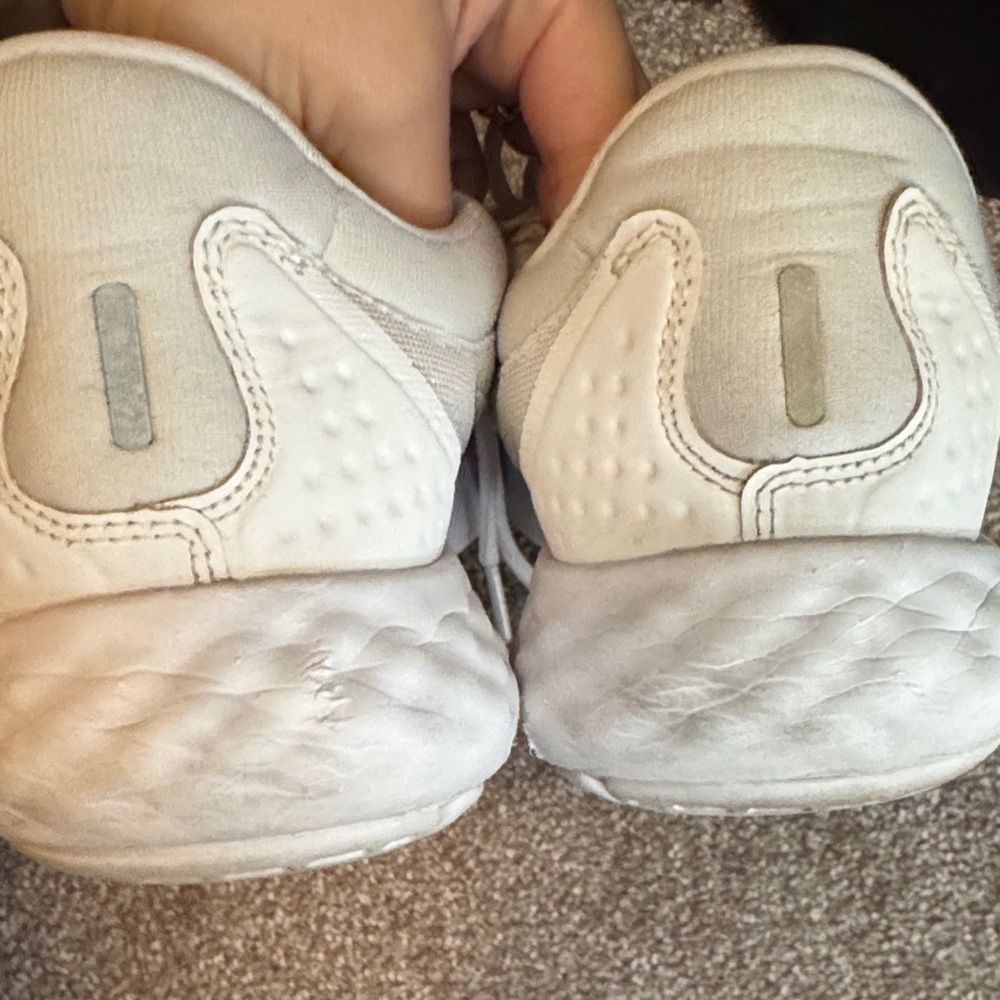 Nike Cream/White Mesh Athletic Sneakers - Picture 7 of 8
